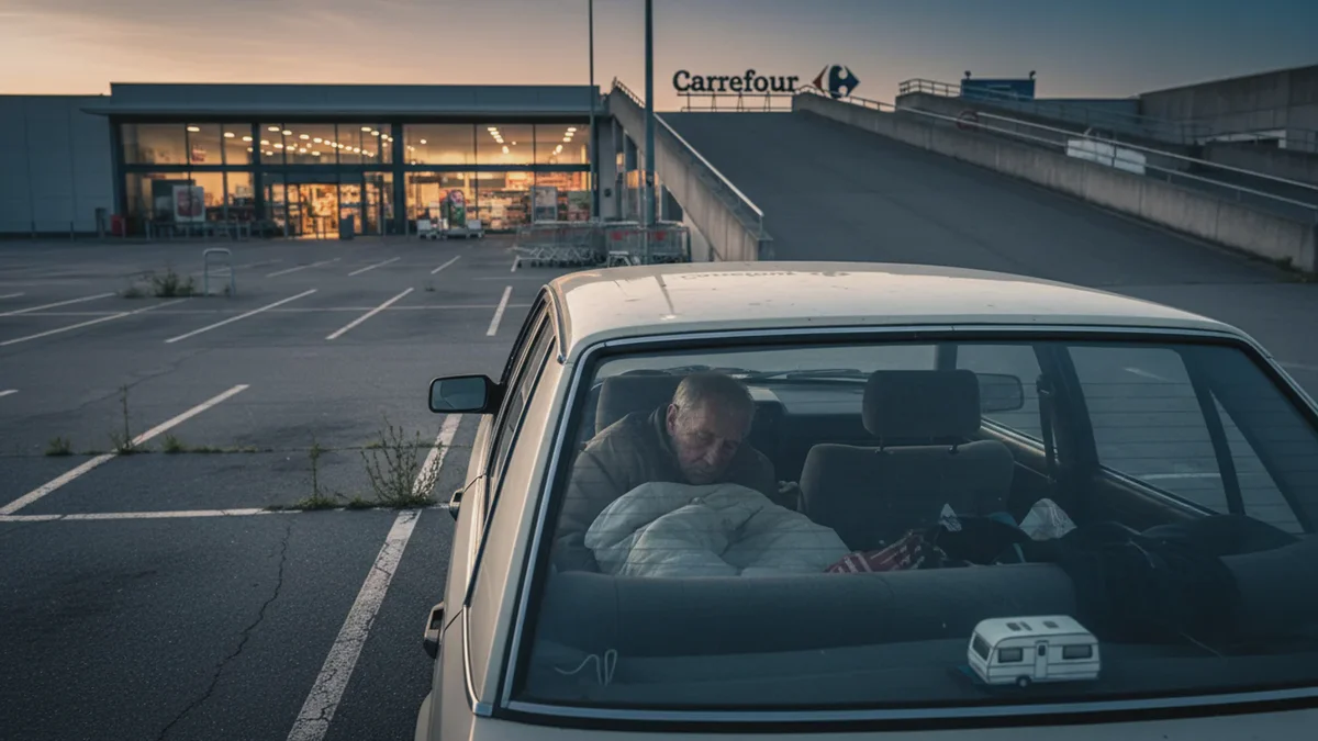 Pětasedmdesátiletý důchodce žije pět let na parkovišti obchodního centra